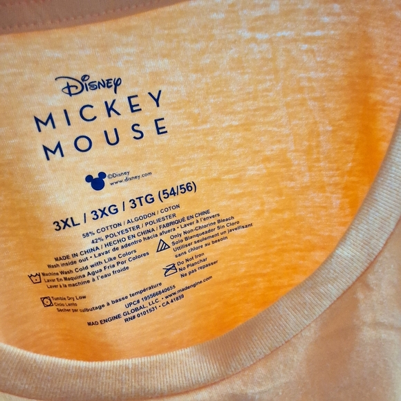 NWT Disney Mickey Mouse Halloween Skeleton Unisex Graphic Tshirt,Size 3XL(54/56) - Picture 3 of 3